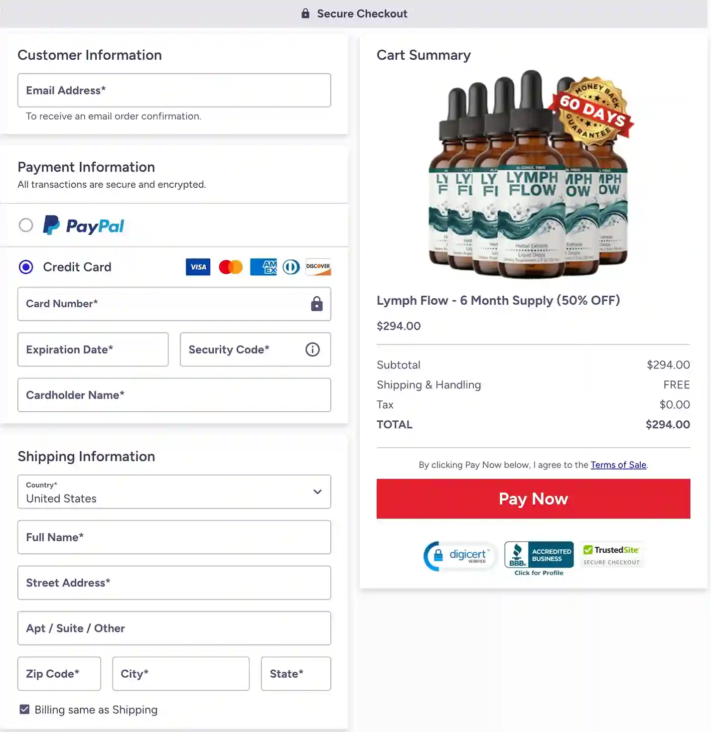 Lymph Flow Secure ClickBank Payment